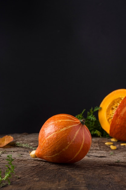 Fresh pumpkins assortment