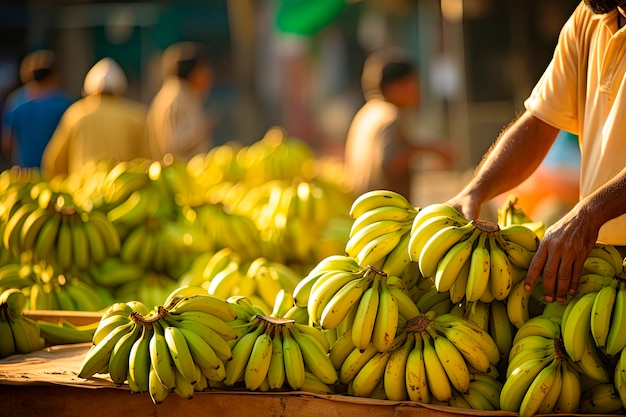 Free photo fresh raw bananas arrangement