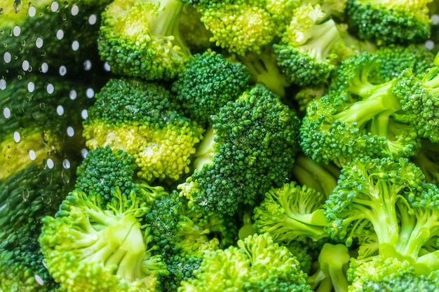 fresh raw broccoli in a bowl