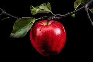 Free photo fresh red apple with water drops