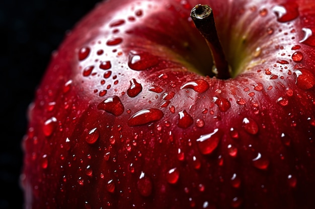 물방울이 있는 신선한 빨간 사과