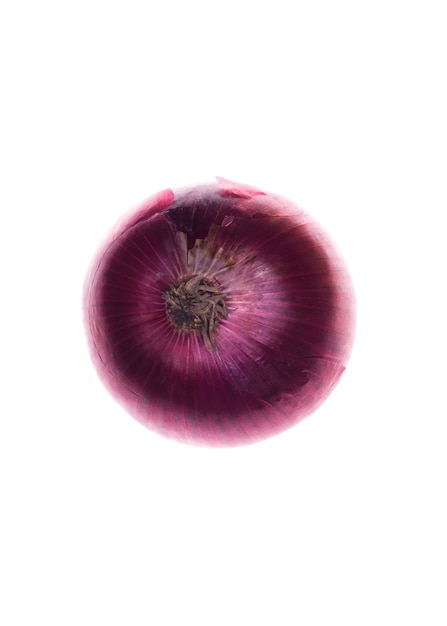 Fresh red onion isolated over white