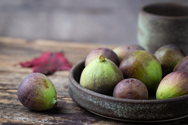 Fresh ripe figs in a bowl