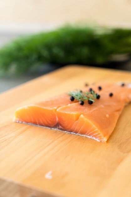 Fresh Salmon Fillet on board