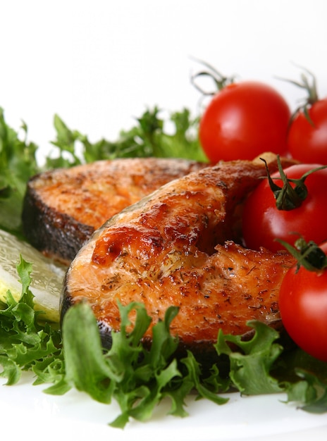 Fresh Salmon Garnish with Salad – Free Stock Photo