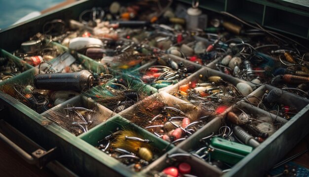 AIが生成した水産漁業機器の新鮮な魚介類の漁獲量
