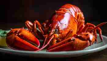 Free photo fresh seafood meal on wooden plate healthy vitality generated by ai