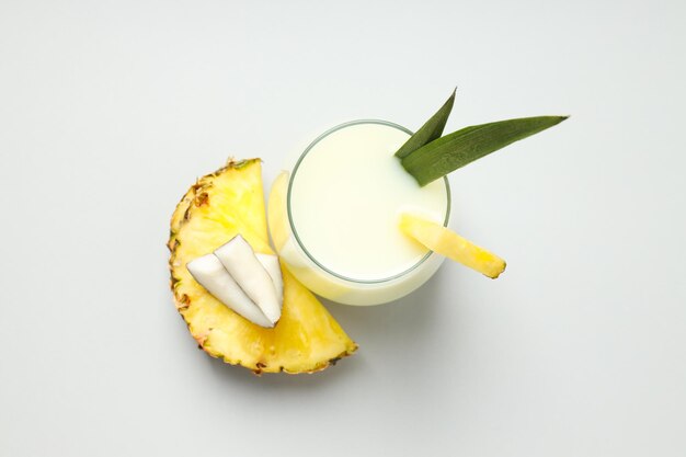 Fresh summer cocktail Pina colada fresh summer drink concept