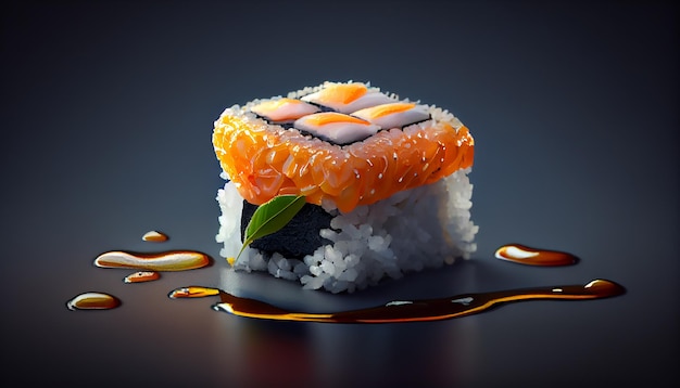 Foto gratuita pasto di sushi fresco con riso ai frutti di mare e sashimi ai generativo