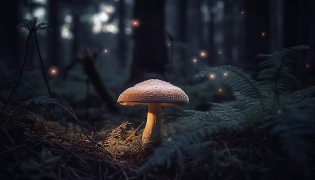 Free photo fresh toadstool cap nature edible artwork generated by ai