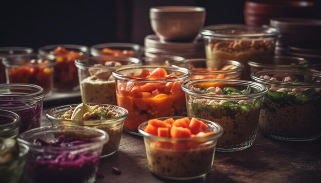 Fresh vegetable salad with healthy organic ingredients generated by AI