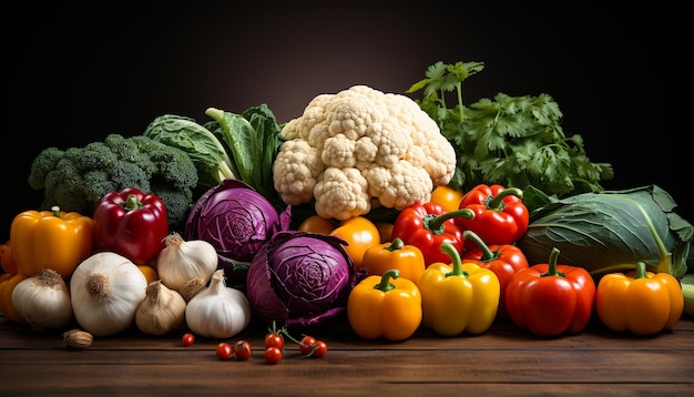 新鮮な野菜、健康的な食事、有機食材、人工知能が生み出す自然の恵み