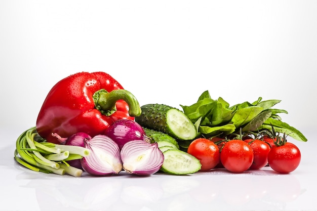 Fresh vegetables for a salad