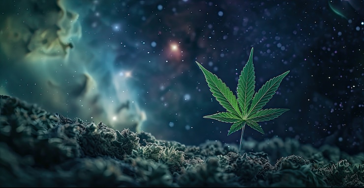 Free Photo fresh and vibrant green marijuana leaves on varied background