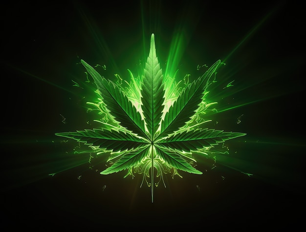 Free photo fresh and vibrant green marijuana leaves on varied background