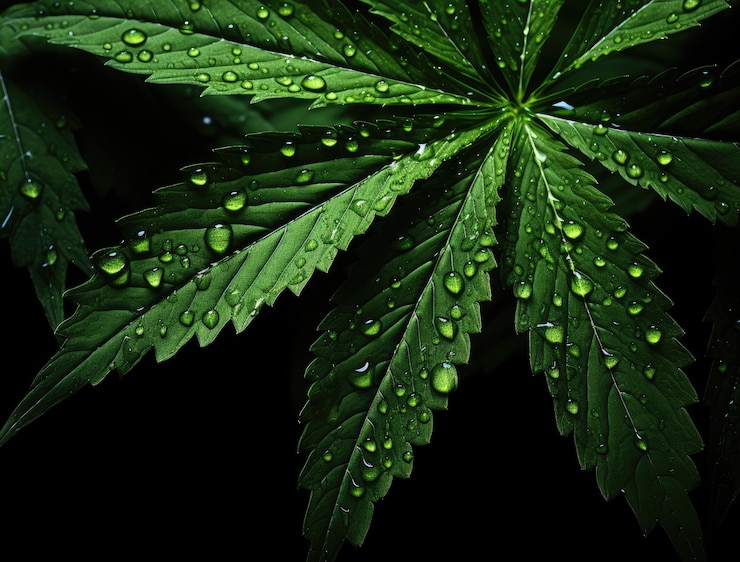 Free Photo fresh and vibrant green marijuana leaves on varied background