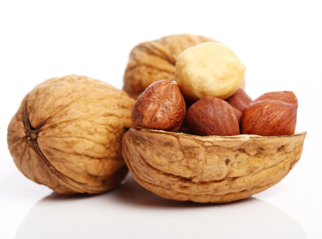  fresh walnuts and hazelnuts