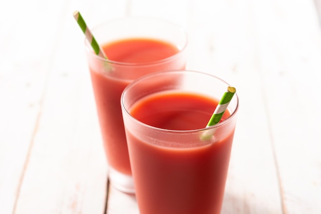 Fresh watermelon juice in glass