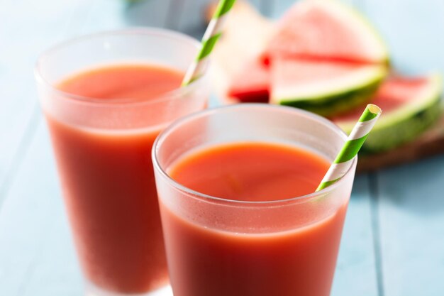 Fresh watermelon juice with ice