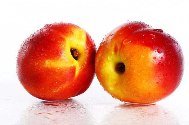 Fresh and wet nictarine fruits