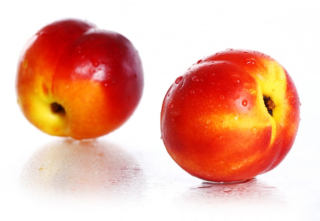 Fresh and wet nictarine fruits