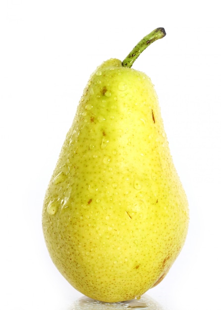 Fresh and wet pear fruit