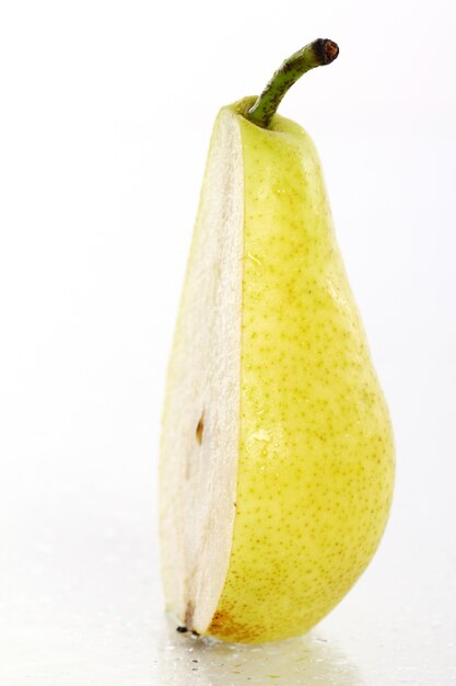 Fresh and wet pear fruit