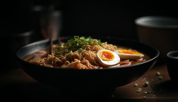 無料写真 aiが生成したグルメスープに炊きたてのラーメン