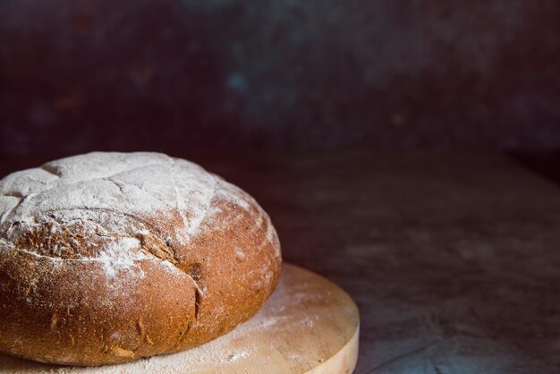 Freshly made bun on cutting board