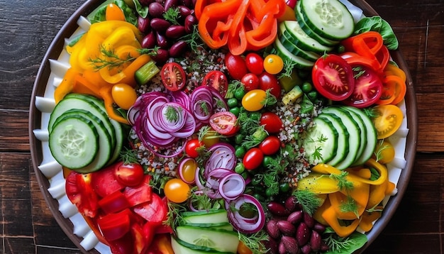 Free photo freshly prepared summer salad a healthy appetizer variation generated by ai