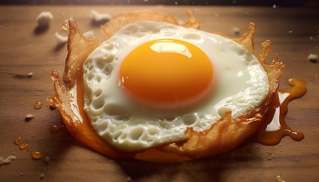 無料写真 人工知能によって生成されたグルメの揚げ卵の食事で,新鮮さと熱が組み合わせられます.