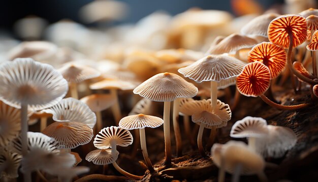 Freshness and growth in nature organic beauty a close up of a mushroom generated by AI