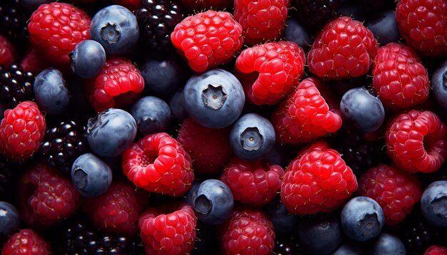 Freshness of nature gourmet dessert juicy berry snack generated by AI