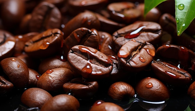 無料写真 人工知能によって生成されたグルメコーヒーの新鮮さダークビーンパターンの自然のリフレッシュ