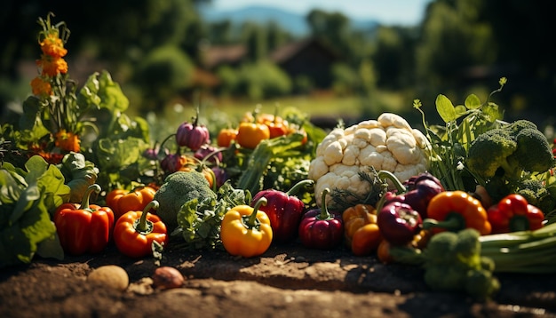 인공지능이 만들어내는 건강한 가을 샐러드에 담긴 유기농 야채의 신선함