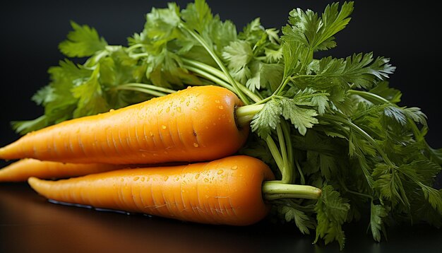 Freshness of organic vegetables on wooden table healthy eating generated by artificial intelligence