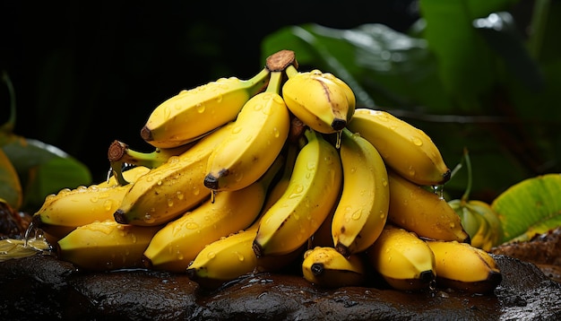 Free photo freshness of ripe banana a healthy snack in tropical climate generated by artificial intellingence