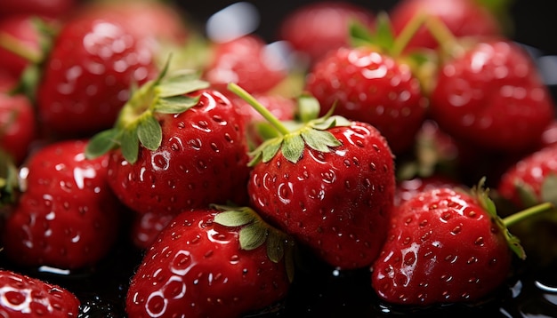 Freshness and sweetness in a bowl of juicy vibrant berries generated by artificial intellingence