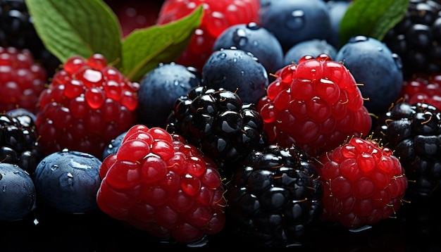 Free photo freshness and sweetness of ripe berry fruits generated by ai