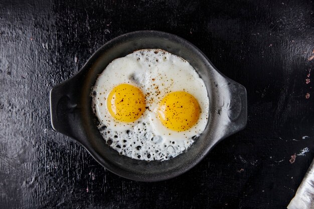 Fried eggs top view