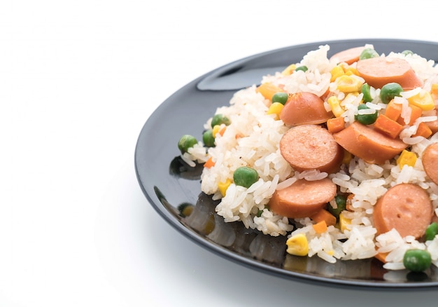 Free photo fried rice with sausage