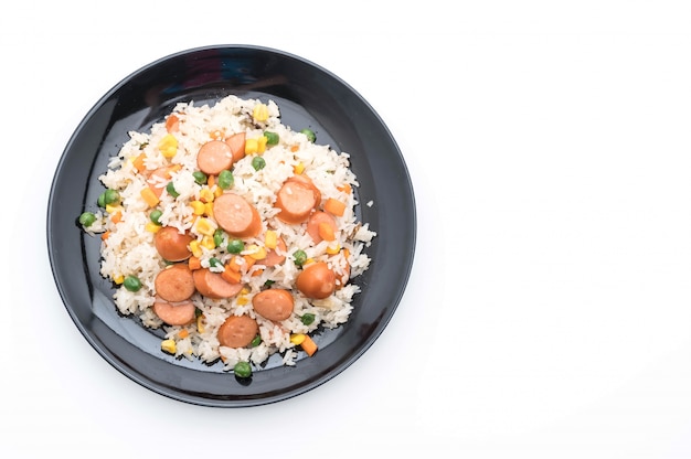 Free photo fried rice with sausage