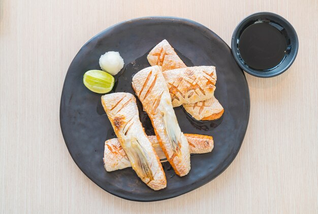 fried salmon steak