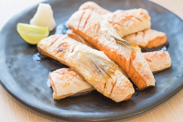 fried salmon steak