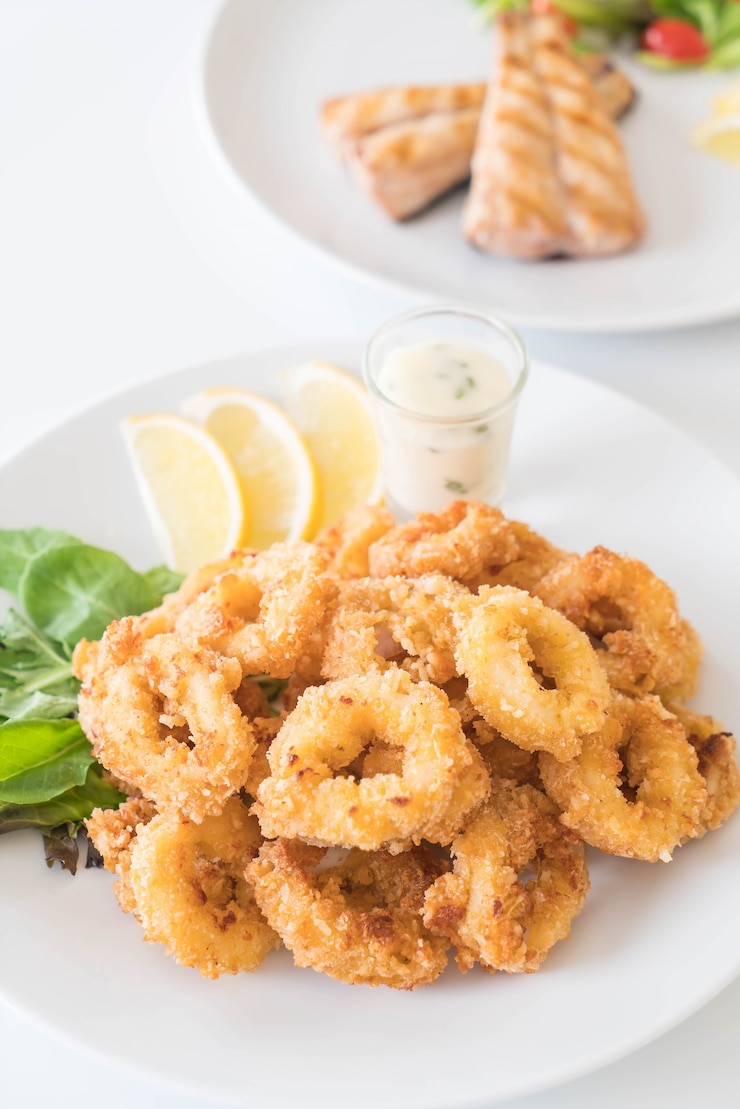無料Photo 揚げイカ（カラマリリング）
