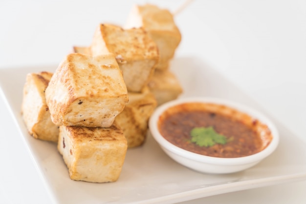 Free photo fried tofu - healthy food