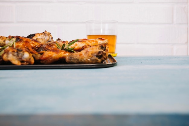 Fried wings and beer