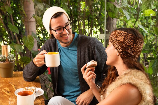 Friend together at coffee terrace