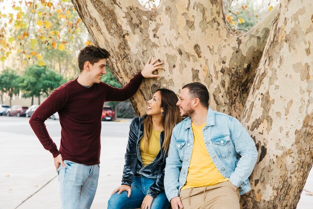 Friends enjoying day in park