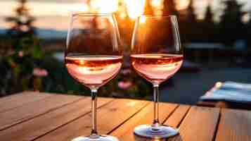 Free photo friends gather for a festive celebration their rose wine glasses sparkling as they savor precious moments